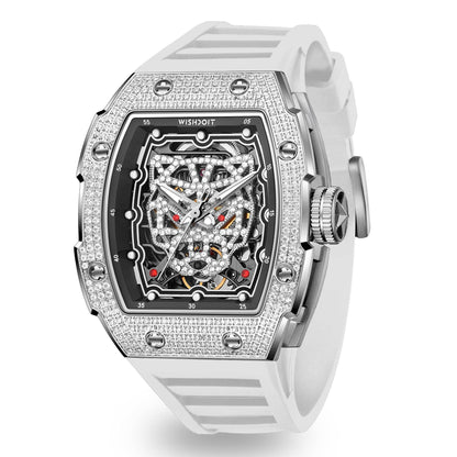 Snow Leopard-Silvery Watch (White Strap)