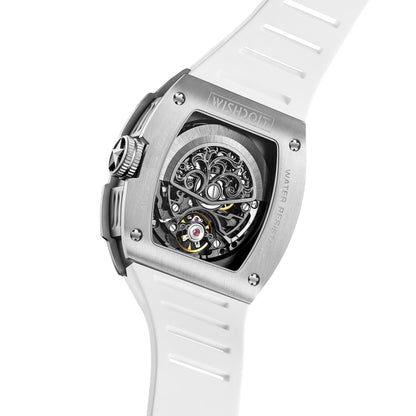 Snow Leopard-Silvery Watch (White Strap)
