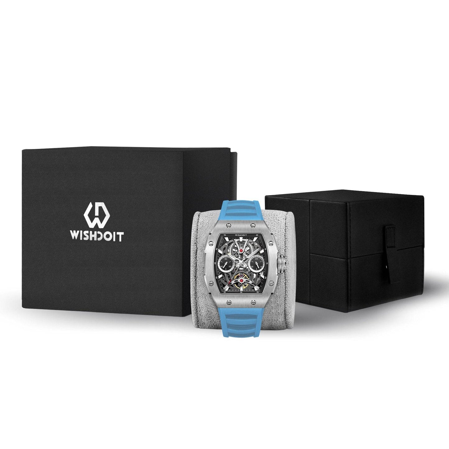 The Pioneer - Silver Watch (Light Blue Strap)