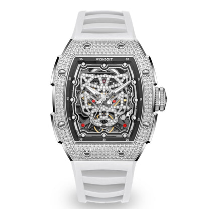 Snow Leopard-Silvery Watch (White Strap)