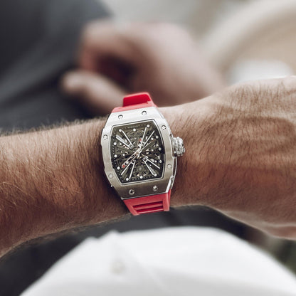 Pirate | The X Series-Silvery Watch (Red Strap)