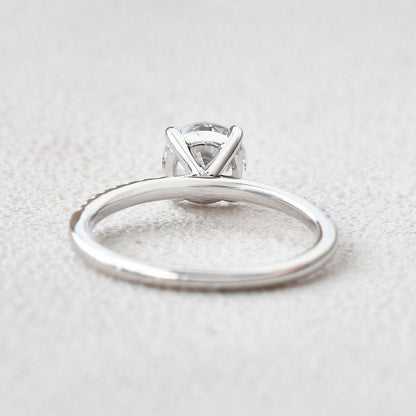 1 CT Round Pave Lab Grown Diamond Engagement Ring