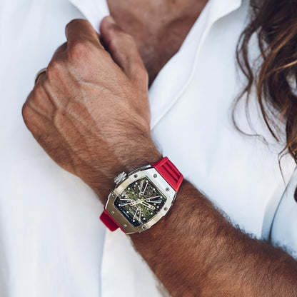 Pirate | The X Series-Silvery Watch (Red Strap)