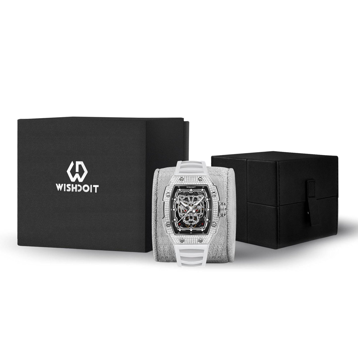 Snow Leopard-Silvery Watch (White Strap)