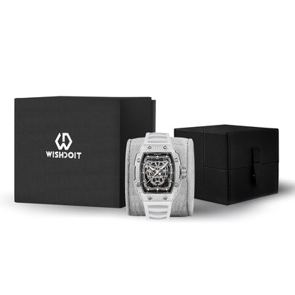 Snow Leopard-Silvery Watch (White Strap)