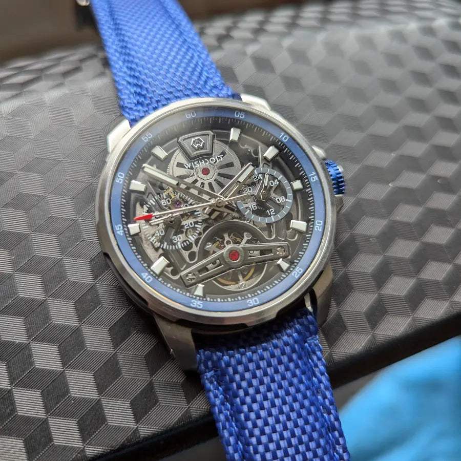 The Aristos Automatic - Silver Watch (Blue strap)