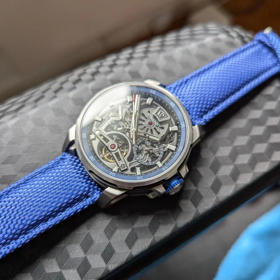 The Aristos Automatic - Silver Watch (Blue strap)